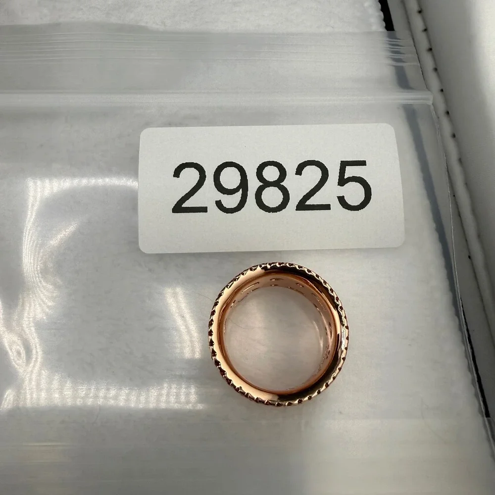 Bomb Party Ring Rose Gold Tone Multi Stone Band Size 7